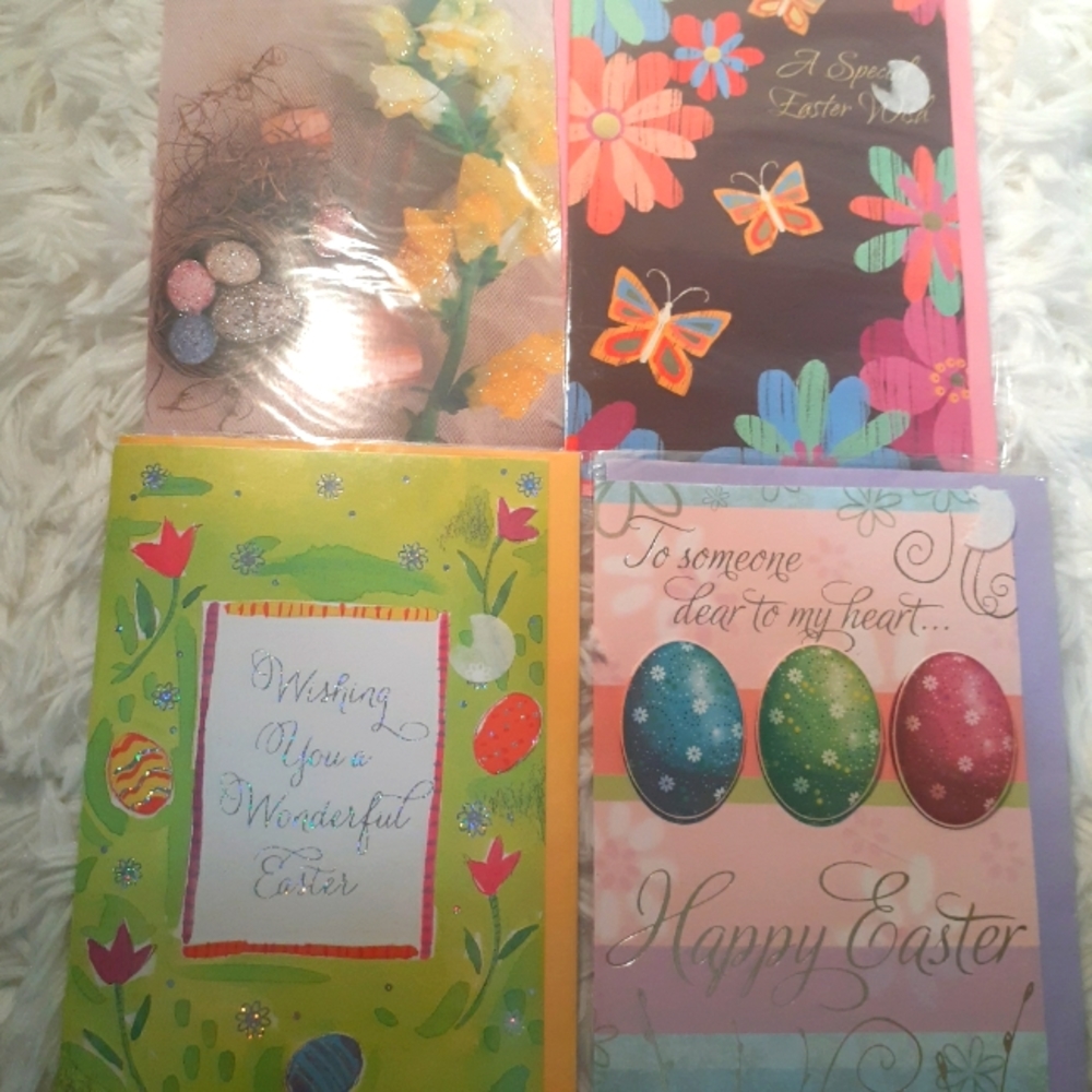 4 Easter Cards New & Sealed In Plastic
